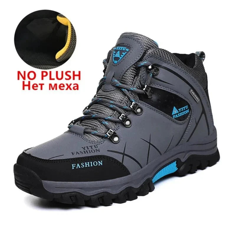 Bottes en cuir imperméables d'hiver pour hommes de qualité supérieure pour activités en plein air