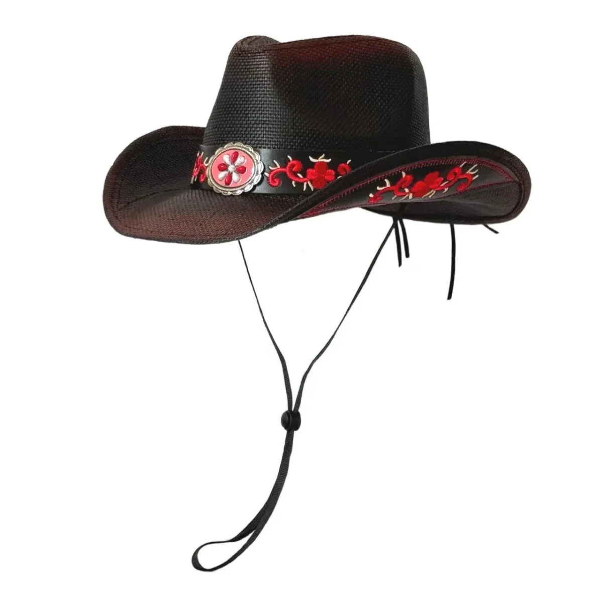 Chapeau de cowboy en paille brodé 2026 pour hommes et femmes