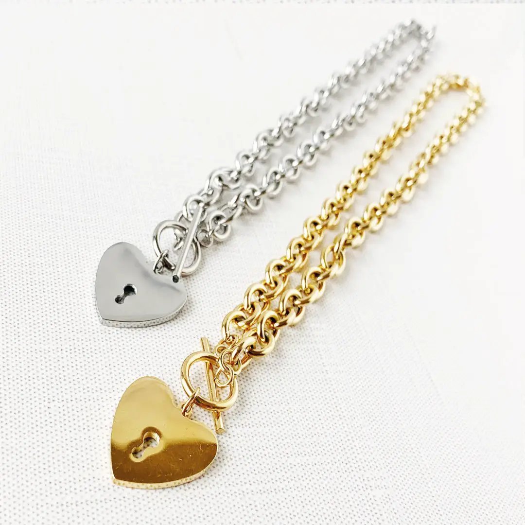 Heart Key Toggle Necklace - Elegant Jewelry Piece