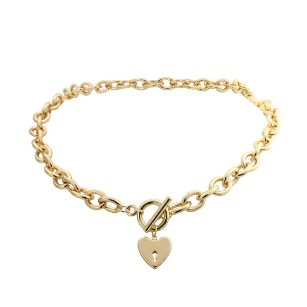 Heart Key Toggle Necklace - Elegant Jewelry Piece
