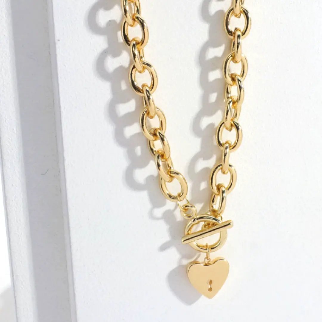 Heart Key Toggle Necklace - Elegant Jewelry Piece