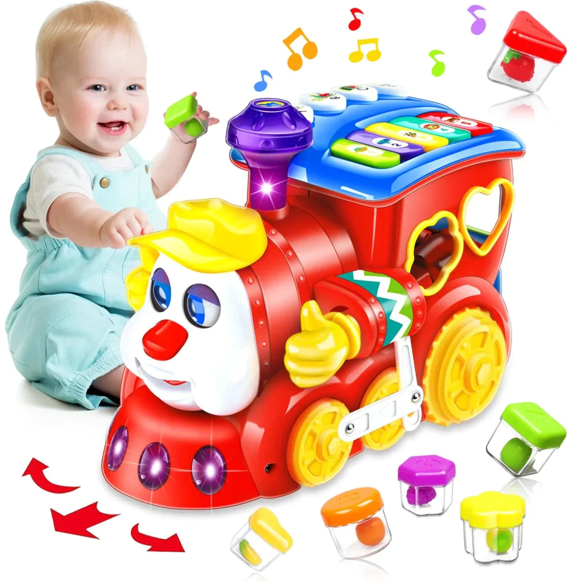 Jouet de train mélodique pour tout-petit avec blocs éducatifs