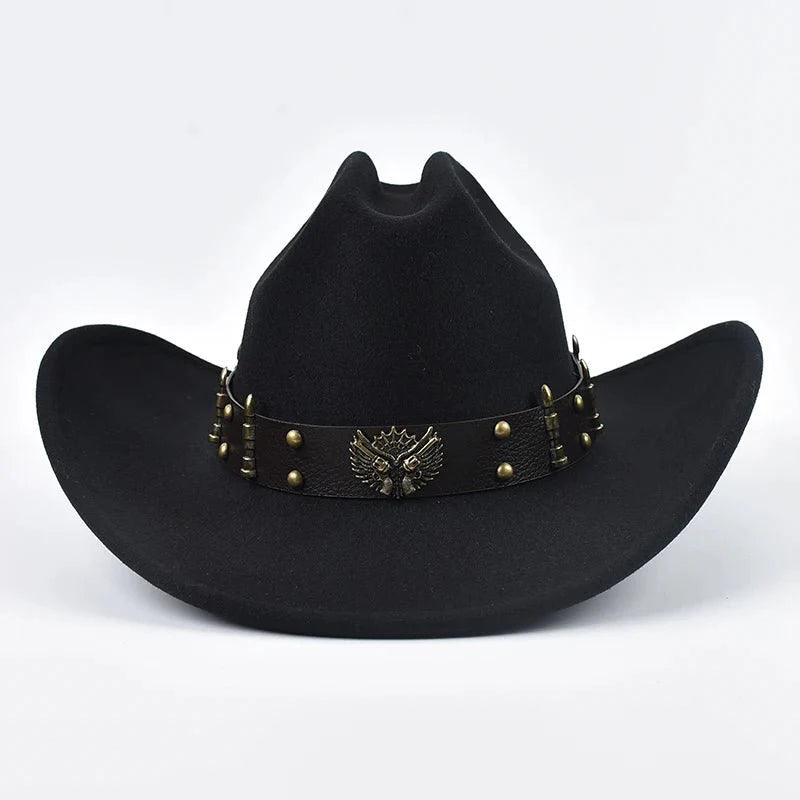 Sombrero Cowboy Western Unisex Premium - Borde de Cuero Vintage