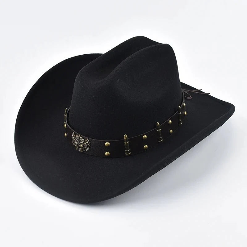 Sombrero Cowboy Western Unisex Premium - Borde de Cuero Vintage