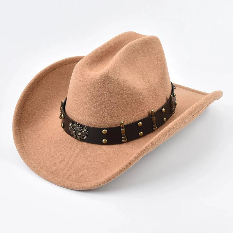 Sombrero Cowboy Western Unisex Premium - Borde de Cuero Vintage