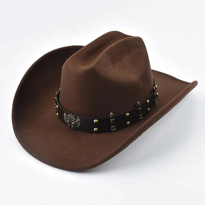 Sombrero Cowboy Western Unisex Premium - Borde de Cuero Vintage