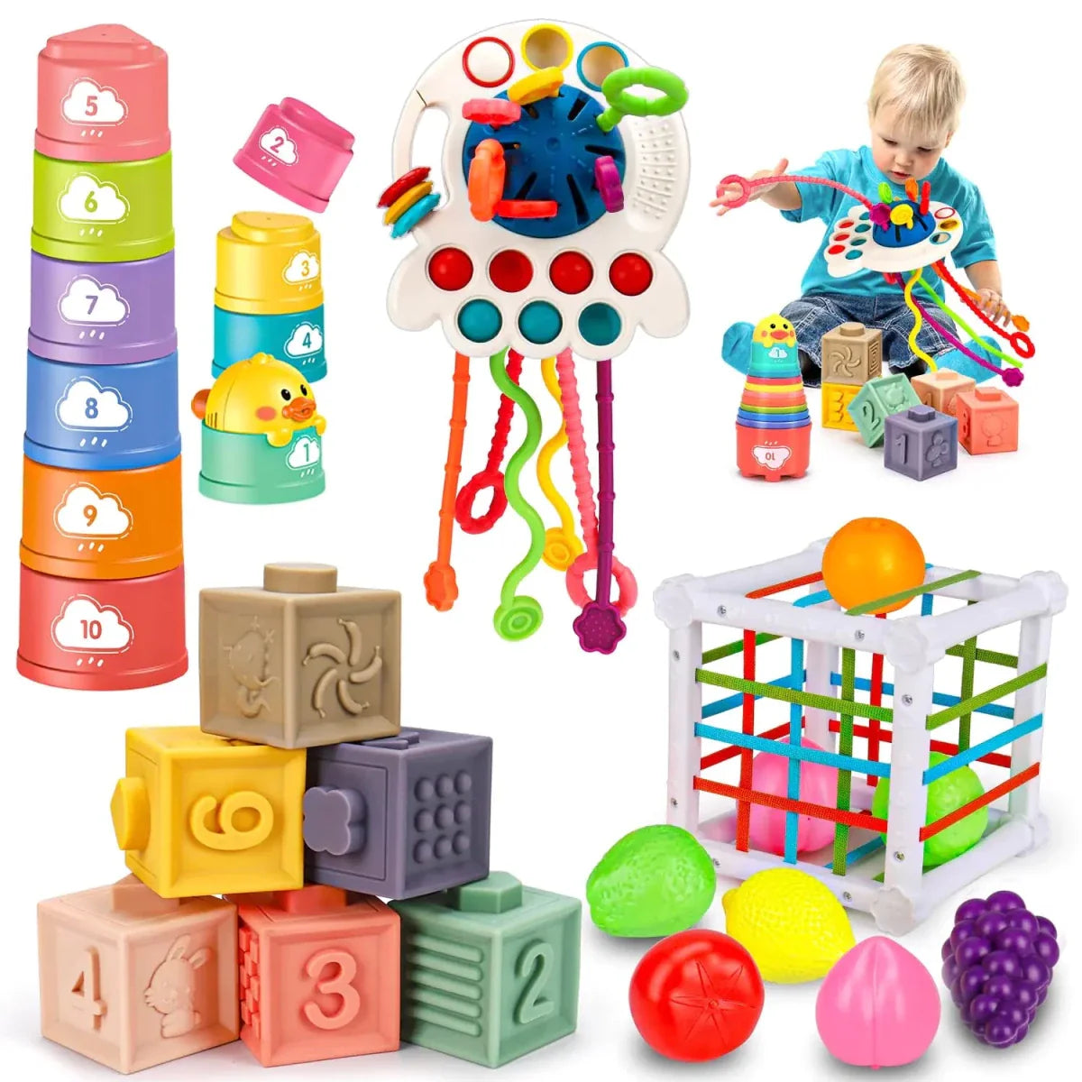 Montessori Infant Development Toy Set for 6-12 Months
