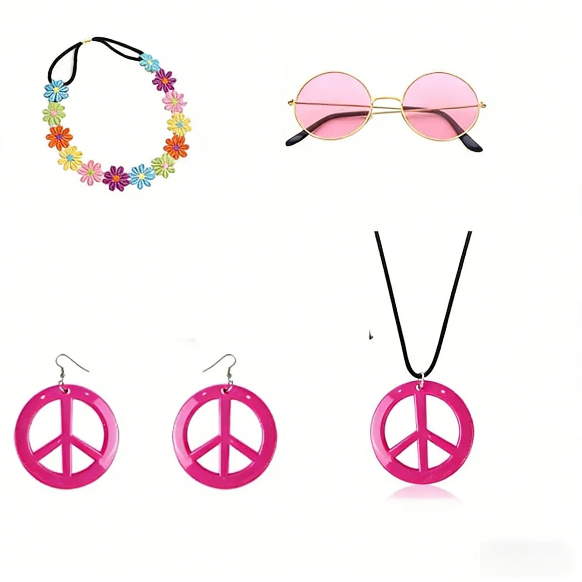 PESENAR 60s Hippie Costume Accessory Set