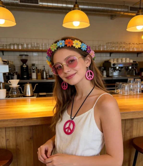 PESENAR 60s Hippie Costume Accessory Set