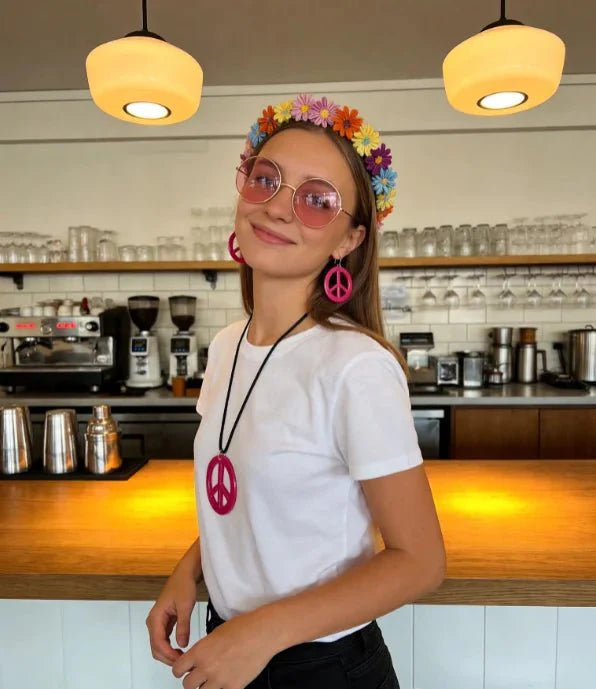 PESENAR 60s Hippie Costume Accessory Set