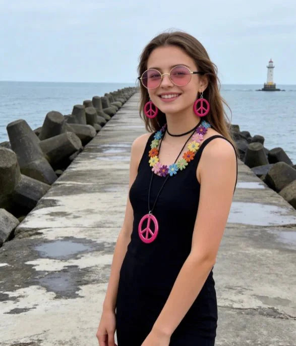 PESENAR 60s Hippie Costume Accessory Set