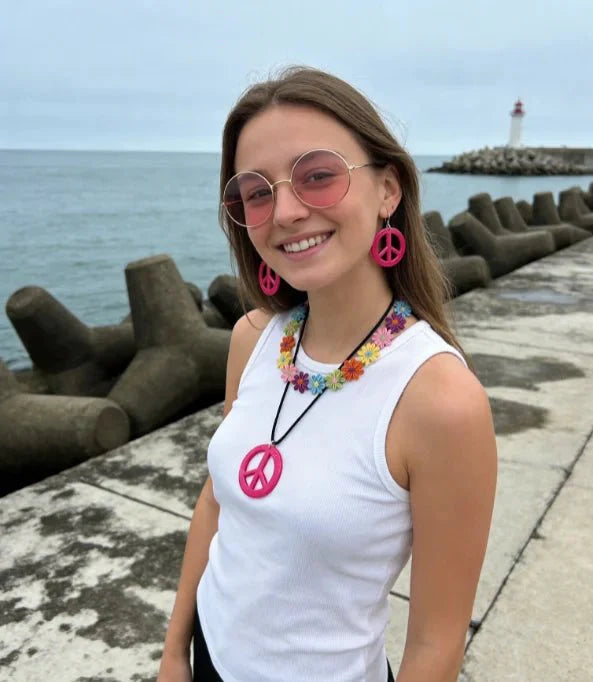 PESENAR 60s Hippie Costume Accessory Set