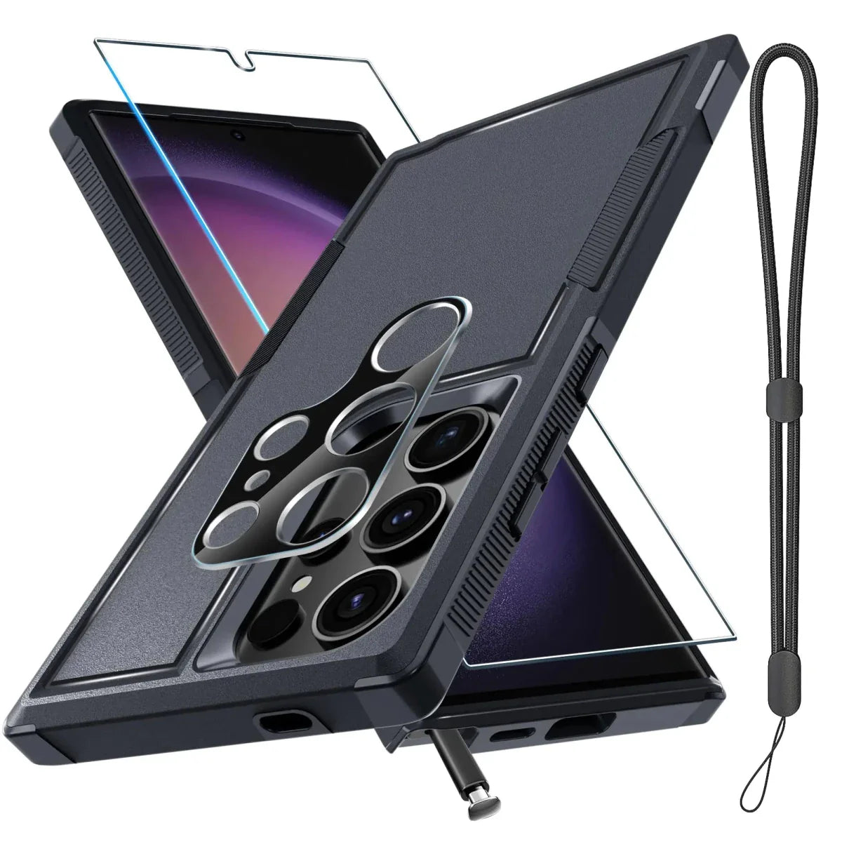 Funda de Defensa Armored para Samsung S25 Ultra con Cubierta de Pantalla y Lente