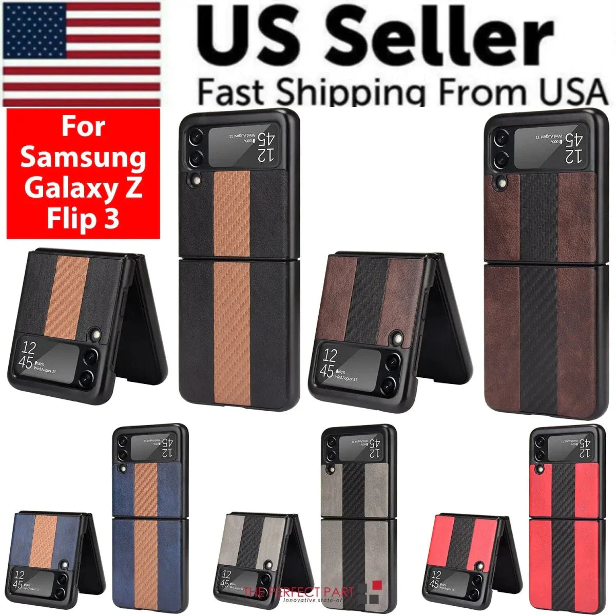Samsung Z Flip 3 5G Premium Leather Folding Case