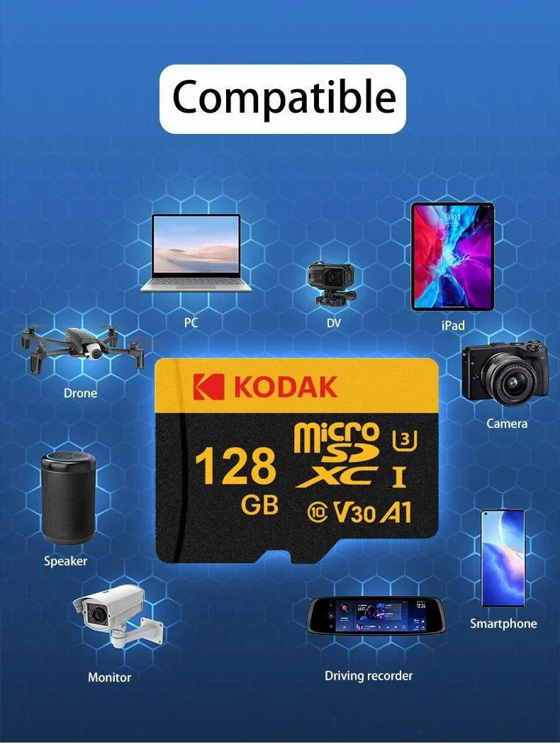 Carte mémoire KODAK Micro SD - 64 Go, Classe 10, U3
