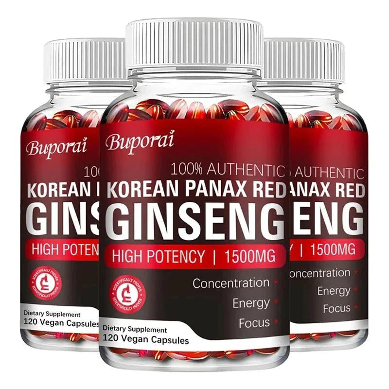 Cápsulas Premium de Ginseng Rojo Panax Coreano