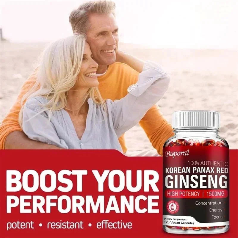 Cápsulas Premium de Ginseng Rojo Panax Coreano