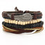 Layered Leather Charm Bracelet