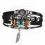 Layered Leather Charm Bracelet