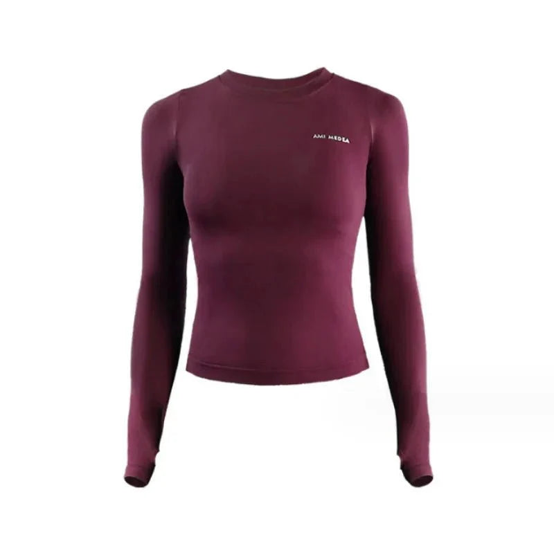 T-shirt de yoga à manches longues pour femmes - Vêtements de fitness premium