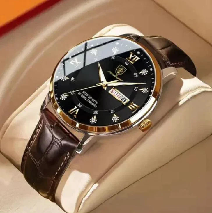Montre étanche à double calendrier pour homme Luminous