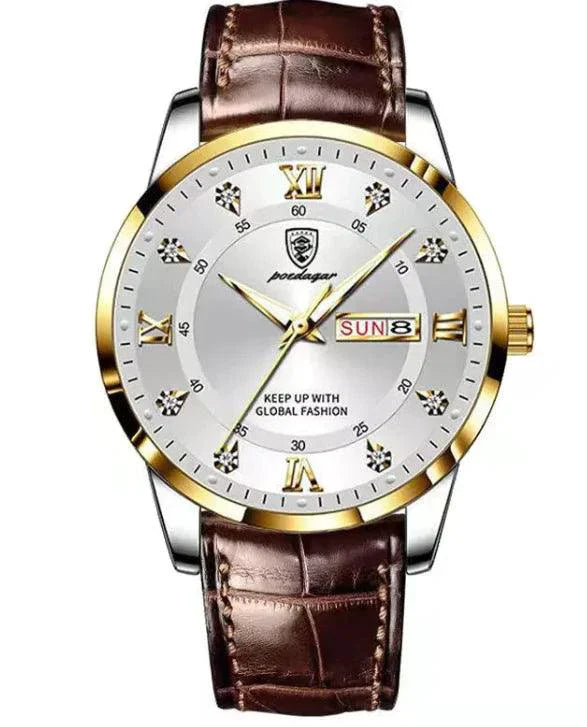 Montre étanche à double calendrier pour homme Luminous
