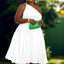 Luxe Couture Ruffle Midi Dress with Flowing Pleats