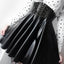 Mandotos Black Leather Lace-Up Skirt