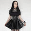 Mandotos Black Leather Lace-Up Skirt