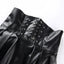 Mandotos Black Leather Lace-Up Skirt