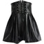 Mandotos Black Leather Lace-Up Skirt