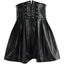 Mandotos Black Leather Lace-Up Skirt