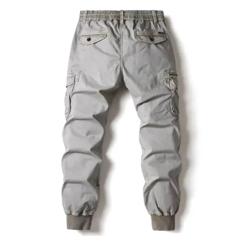 Mandotos Men's Tactical Cargo Pants - Gray Cotton Full Length