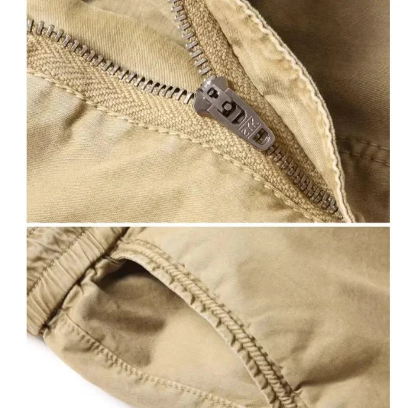Mandotos Men's Tactical Cargo Pants - Gray Cotton Full Length