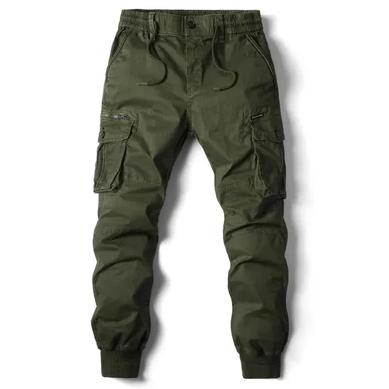 Mandotos Men's Tactical Cargo Pants - Gray Cotton Full Length