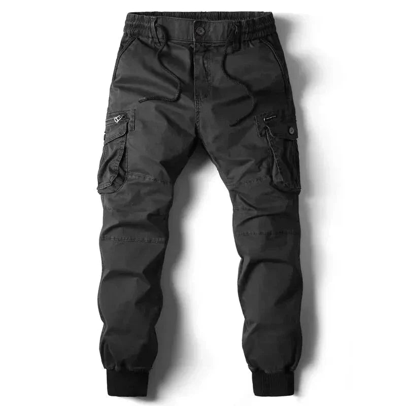Mandotos Men's Tactical Cargo Pants - Gray Cotton Full Length
