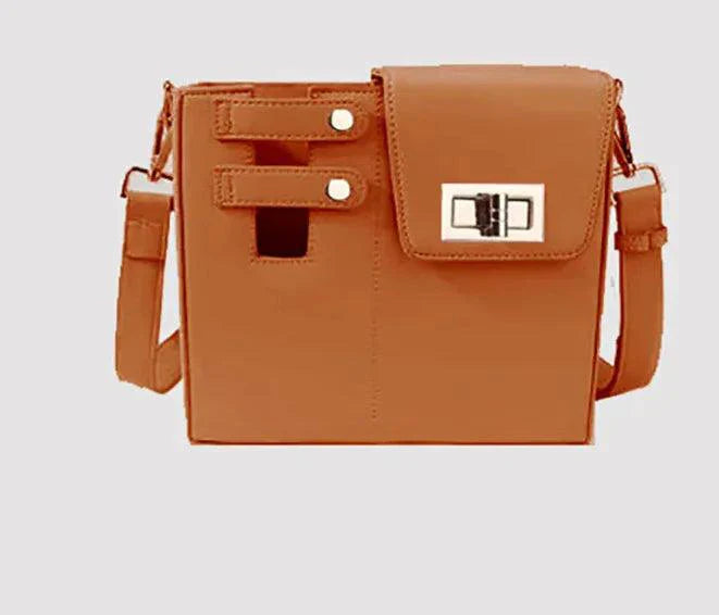 Mandotos CarryEasy Beverage Pouch - Portable PU Leather Bottle Bag