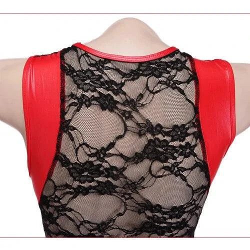 MANDOTOS Charmed Sensual Latex Dress in Red