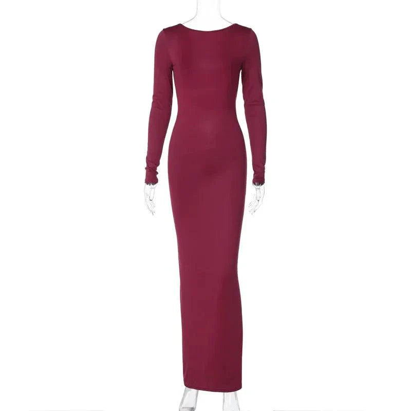 Mandotos Chic Backless Silk Dress
