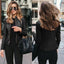 MANDOTOS Chic Faux Leather Zip Up Jacket for Women - Versatile Outerwear