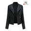 Manteau en Cuir Noir Chic Féminin Mandotos avec Détails de Style Biker