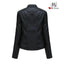 Manteau en Cuir Noir Chic Féminin Mandotos avec Détails de Style Biker