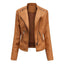 Manteau en Cuir Noir Chic Féminin Mandotos avec Détails de Style Biker