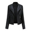 Manteau en Cuir Noir Chic Féminin Mandotos avec Détails de Style Biker
