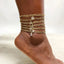 Mandotos Crystal A-Z Initial Anklet for Women - Gold Cuban Link