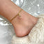 Mandotos Crystal A-Z Initial Anklet for Women - Gold Cuban Link