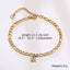 Mandotos Crystal A-Z Initial Anklet for Women - Gold Cuban Link