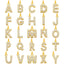 Mandotos Crystal A-Z Initial Anklet for Women - Gold Cuban Link