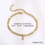 Mandotos Crystal A-Z Initial Anklet for Women - Gold Cuban Link