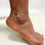 Mandotos Crystal A-Z Initial Anklet for Women - Gold Cuban Link